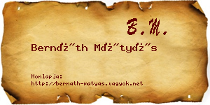 Bernáth Mátyás névjegykártya