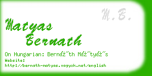 matyas bernath business card